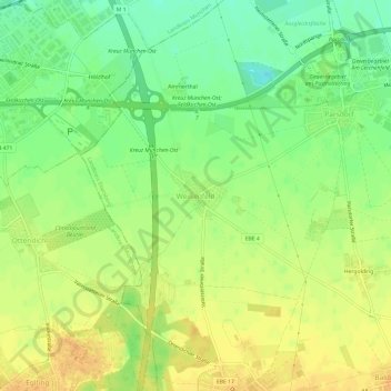 Topografische Karte Weißenfeld, Höhe, Relief