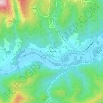 Topografische Karte Borie Basse, Höhe, Relief