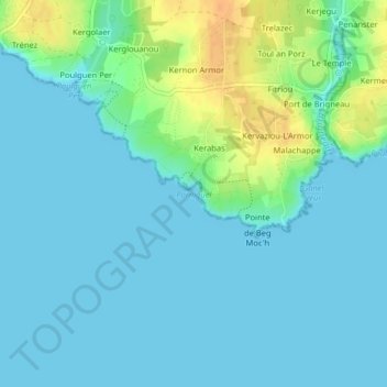 Topografische Karte Porniguel, Höhe, Relief