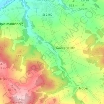 Topografische Karte Niederland, Höhe, Relief