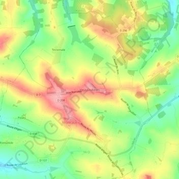 Topografische Karte Vieux Crubelets, Höhe, Relief