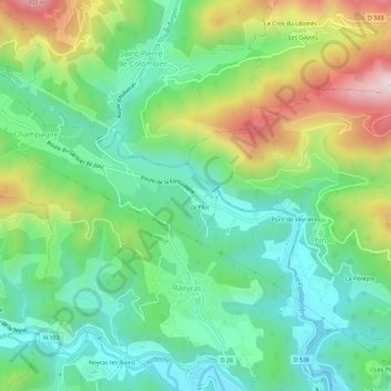 Topografische Karte Le Plot, Höhe, Relief