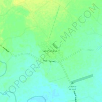 Topografische Karte SAN JOSE BUBUY, Höhe, Relief