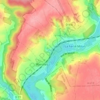 Topografische Karte Nimer, Höhe, Relief