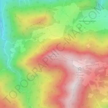 Topografische Karte Hohe Dirn, Höhe, Relief