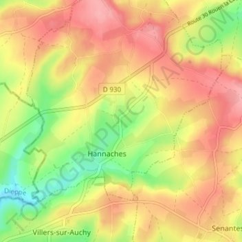 Topografische Karte Bazincourt, Höhe, Relief