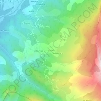 Topografische Karte Le Serre, Höhe, Relief