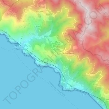 Topografische Karte San Bernardino, Höhe, Relief
