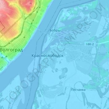 Topografische Karte Краснослободск, Höhe, Relief
