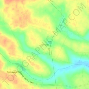 Topografische Karte Córrego, Höhe, Relief