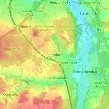 Topografische Karte Igelsdorf, Höhe, Relief