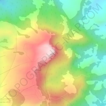 Topografische Karte Pico do Gavião, Höhe, Relief