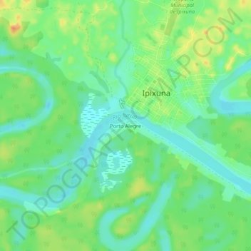 Topografische Karte Porto Alegre, Höhe, Relief