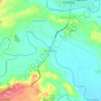Topografische Karte Maribong, Höhe, Relief