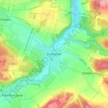Topografische Karte Dienstedt, Höhe, Relief