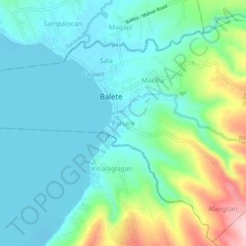 Topografische Karte Palsara, Höhe, Relief