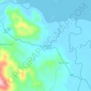 Topografische Karte Buyabod, Höhe, Relief