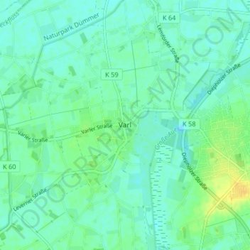 Topografische Karte Varl, Höhe, Relief