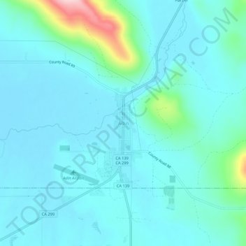 Topografische Karte Adin, Höhe, Relief