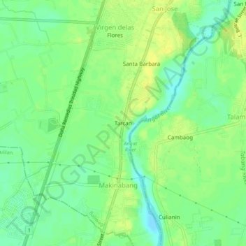 Topografische Karte Tarcan, Höhe, Relief