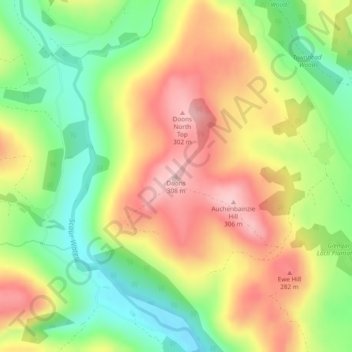 Topografische Karte Doons, Höhe, Relief