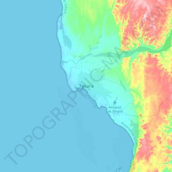 Topografische Karte Toliara, Höhe, Relief