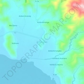 Topografische Karte Vohitraivo, Höhe, Relief