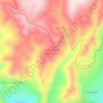 Topografische Karte Santa Rosa de Pucara, Höhe, Relief