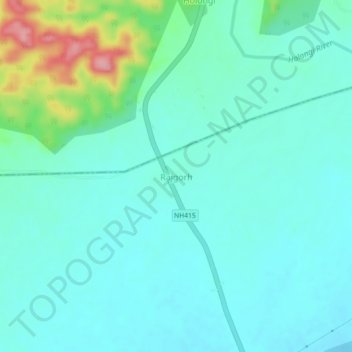 Topografische Karte Rajgorh, Höhe, Relief