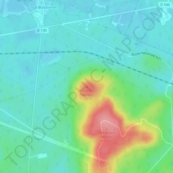 Topografische Karte Mont du Tremble, Höhe, Relief