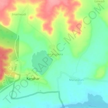 Topografische Karte Navrangpura, Höhe, Relief