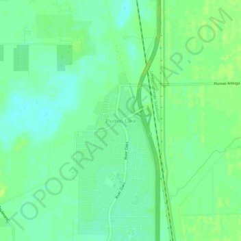 Topografische Karte Plumas Lake, Höhe, Relief