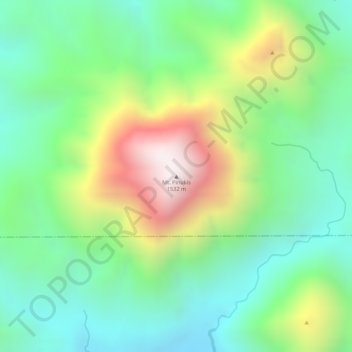 Topografische Karte Mt. Pinukis, Höhe, Relief