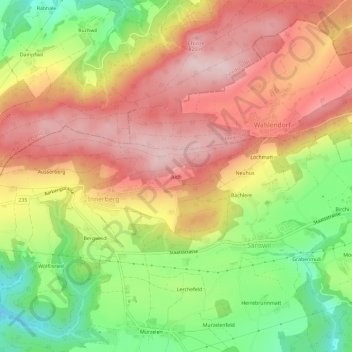 Topografische Karte Juch, Höhe, Relief