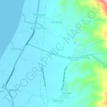 Topografische Karte Bitalag, Höhe, Relief