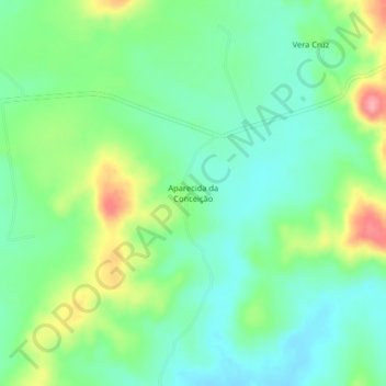 Topografische Karte Aparecida da Conceição, Höhe, Relief