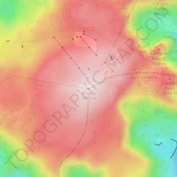 Topografische Karte Estrela, Höhe, Relief