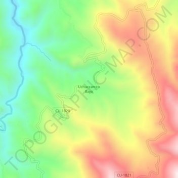 Topografische Karte Uchuccarcco Bajo, Höhe, Relief