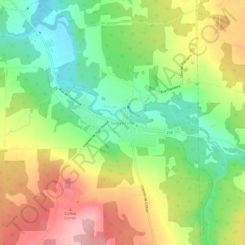Topografische Karte Sawyerville, Höhe, Relief