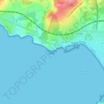 Topografische Karte Cap Saint-Louis, Höhe, Relief