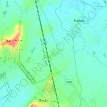 Topografische Karte Horton, Höhe, Relief