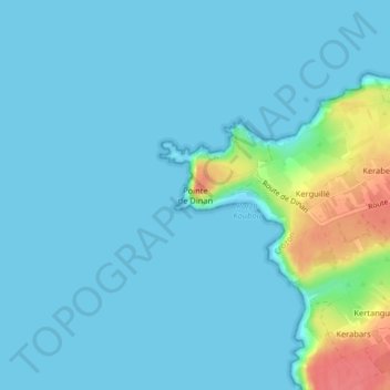 Topografische Karte Pointe de Dinan, Höhe, Relief
