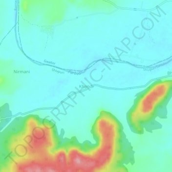 Topografische Karte Khandi, Höhe, Relief