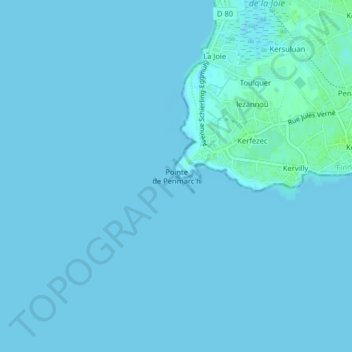 Topografische Karte Pointe de Penmarc'h, Höhe, Relief