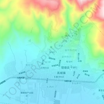 Topografische Karte 车马村, Höhe, Relief