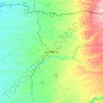 Topografische Karte Quimbaya, Höhe, Relief