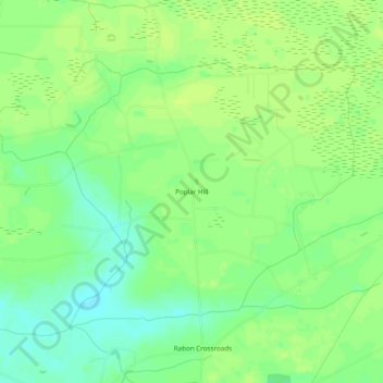 Topografische Karte Poplar Hill, Höhe, Relief