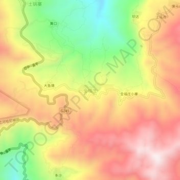 Topografische Karte 全福庄, Höhe, Relief