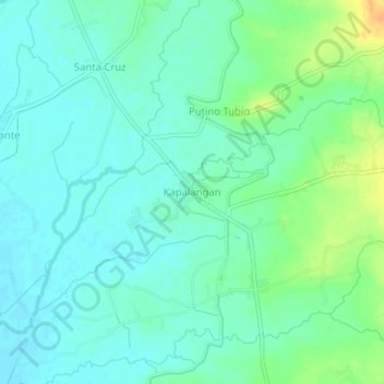 Topografische Karte Kapalangan, Höhe, Relief