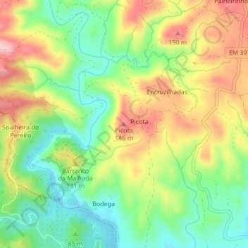 Topografische Karte Picota, Höhe, Relief